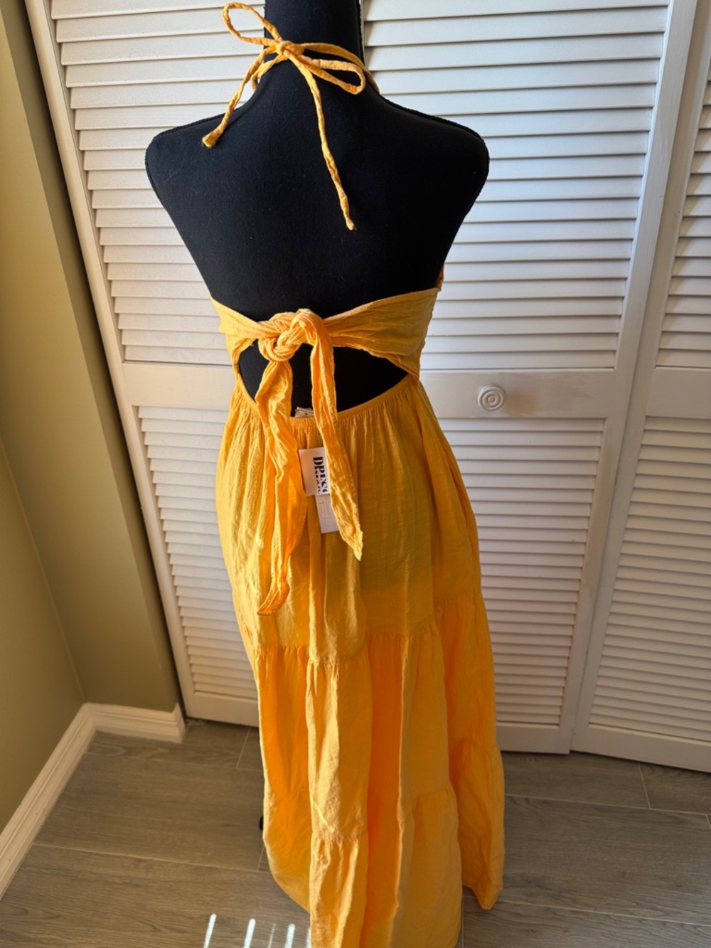 Sunshine Yellow Halter Maxi Dress - Picture 3 of 5